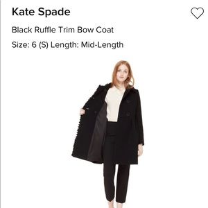 Kate spade ♠️ back bow black coat